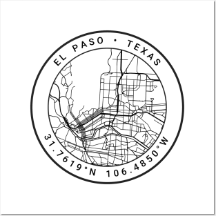 El Paso Map Posters and Art